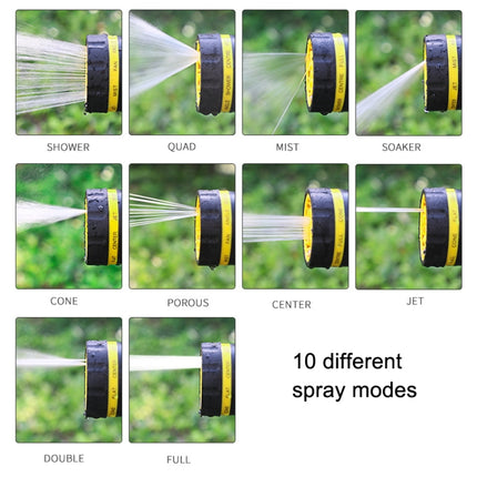 10 Functional Watering Sprinkler Head Household Water Pipe, Style: D6+4 Connector+15m 4-point Tube-garmade.com