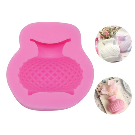 2 PCS Three-dimensional Vase Flower Pot Aromatherapy Gypsum Fondant Mold-garmade.com