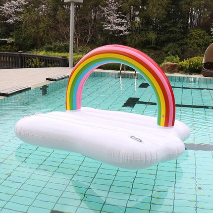Rainbow Island Water Inflatable Swimming Ring Floating Row(210x140x135cm)-garmade.com
