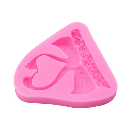 2 PCS Double Swan Rose DIY Fondant Baking Cake Liquid Silicone Mold-garmade.com