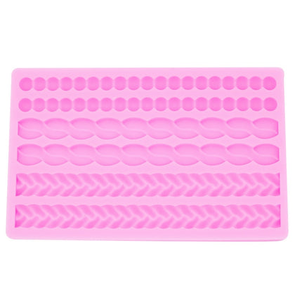 Pearl Twist Braided Fondant Cake Silicone Mold(Pink)-garmade.com