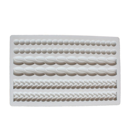 Pearl Twist Braided Fondant Cake Silicone Mold(Grey)-garmade.com