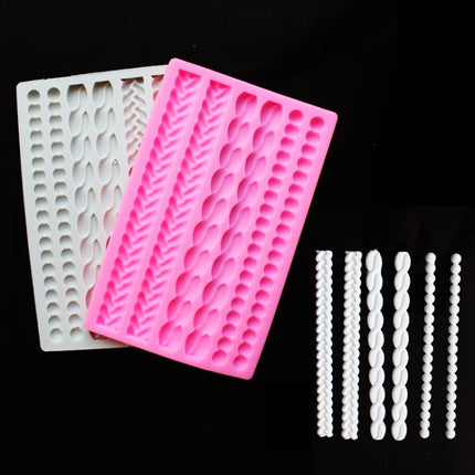 Pearl Twist Braided Fondant Cake Silicone Mold(Pink)-garmade.com