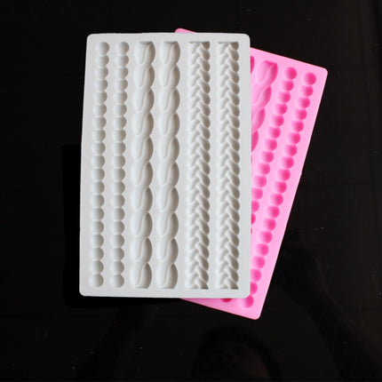 Pearl Twist Braided Fondant Cake Silicone Mold(Grey)-garmade.com