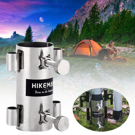 HIKEMAN Enlarged Aperture Outdoor Camping Canopy Pole Holder, Style: Stainless Steel (Silver)-garmade.com