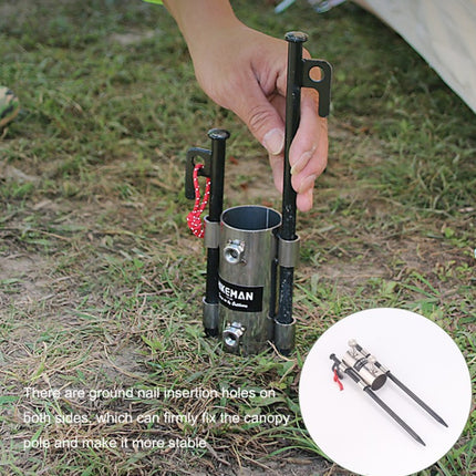 HIKEMAN Enlarged Aperture Outdoor Camping Canopy Pole Holder, Style: Stainless Steel (Silver)-garmade.com