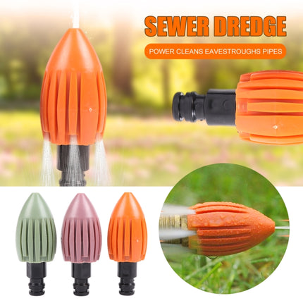 Water Rocket Washer Garden Hose Cleaning Head Drainage Trench Pressure Washer(Green)-garmade.com