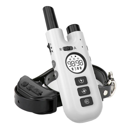 Intelligent Remote Control Dog Trainer Automatic Barking Stop Collar(White)-garmade.com