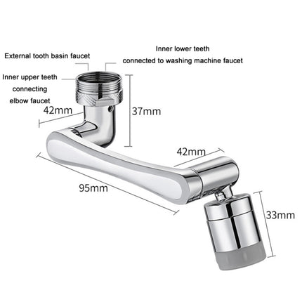 Faucet Robot Arm Universal Extender 1080 Degree Lifting Aerator, Specification: Silicone Double Outlet-garmade.com