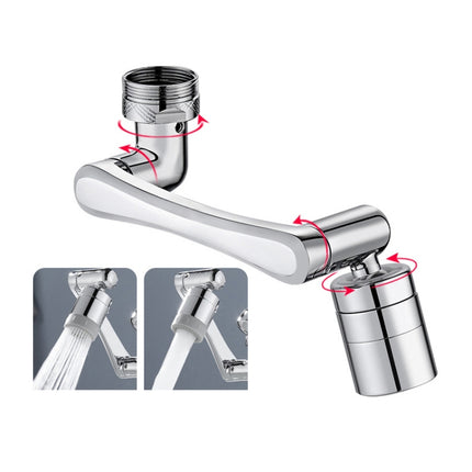 Faucet Robot Arm Universal Extender 1080 Degree Lifting Aerator, Specification: All Copper Double Outlet-garmade.com