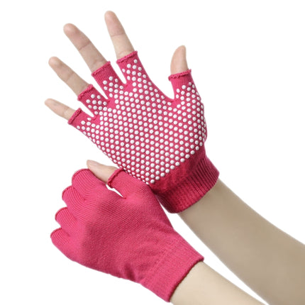 Ladies Non-Slip Fingerless Aerial Yoga Aid Gloves(Rose Red)-garmade.com