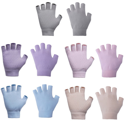 Ladies Non-Slip Fingerless Aerial Yoga Aid Gloves(A3 Light Gray)-garmade.com