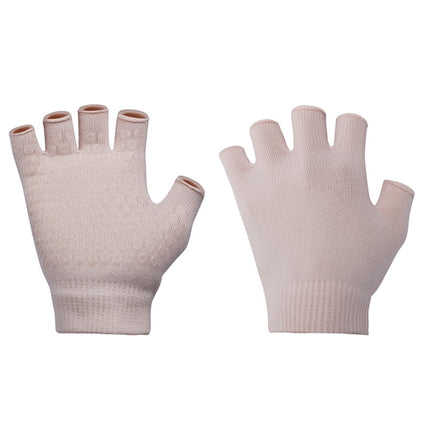 Ladies Non-Slip Fingerless Aerial Yoga Aid Gloves(A3 Beige)-garmade.com