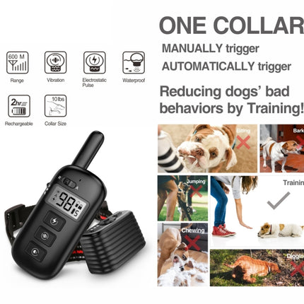 Remote Control Trainer Dog Collar Automatic Bark Stop Device, Specification: 1 Drag 1 (Red)-garmade.com
