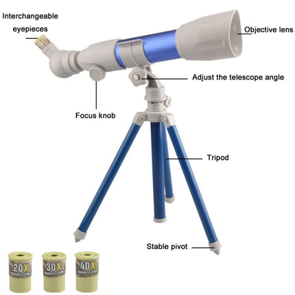 Children High-definition Multiple Astronomical Telescope Science Teaching Aids(B Model Blue)-garmade.com