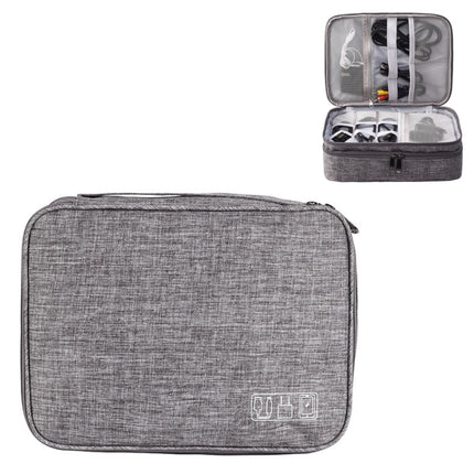 5 Inch Multifunctional Electronic Digital Earphone Power Cord Storage Bag(Dark Gray)-garmade.com