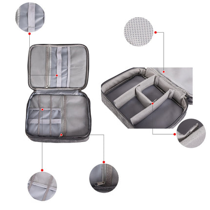 5 Inch Multifunctional Electronic Digital Earphone Power Cord Storage Bag(Dark Gray)-garmade.com