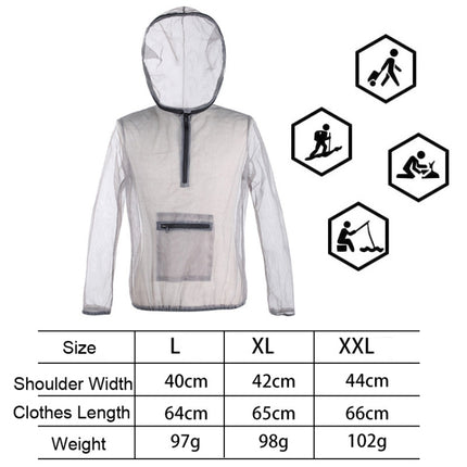 Jungle Expedition Breathable Insect-proof Jacket With Hood Anti-bite Mesh Gauze Cloth, Size: XXL-garmade.com