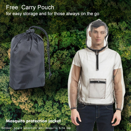 Jungle Expedition Breathable Insect-proof Jacket With Hood Anti-bite Mesh Gauze Cloth, Size: XL-garmade.com