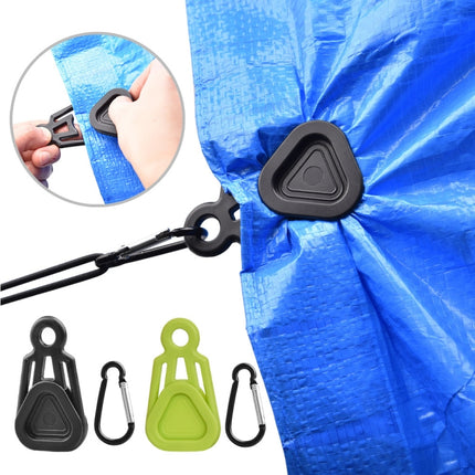 10 PCS Awning Banner Tarpaulin Plastic Clip Field Camping Mountaineering Tent Clip, Color: Black Clip+Hook-garmade.com