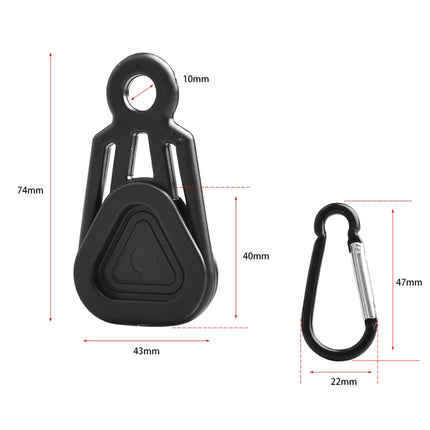 10 PCS Awning Banner Tarpaulin Plastic Clip Field Camping Mountaineering Tent Clip, Color: Black Clip+Hook-garmade.com