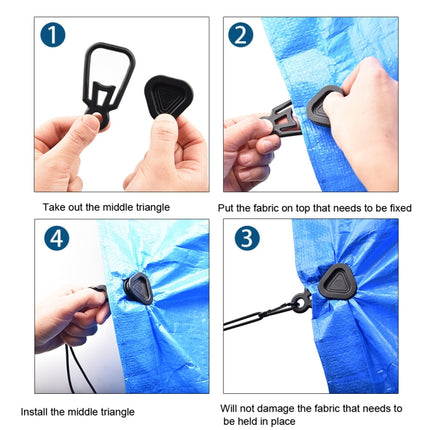 10 PCS Awning Banner Tarpaulin Plastic Clip Field Camping Mountaineering Tent Clip, Color: Black-garmade.com
