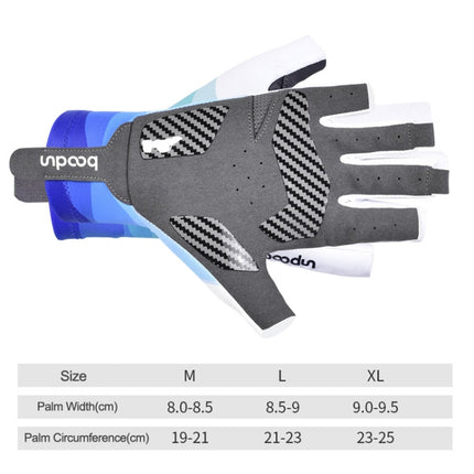 BOONUN P101251 Summer Outdoor Half Finger Silicone Non-Slip Fishing Gloves, Size: M(Blue)-garmade.com
