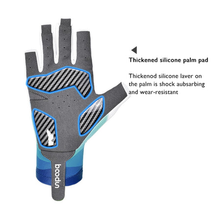 BOONUN P101251 Summer Outdoor Half Finger Silicone Non-Slip Fishing Gloves, Size: L(Black)-garmade.com