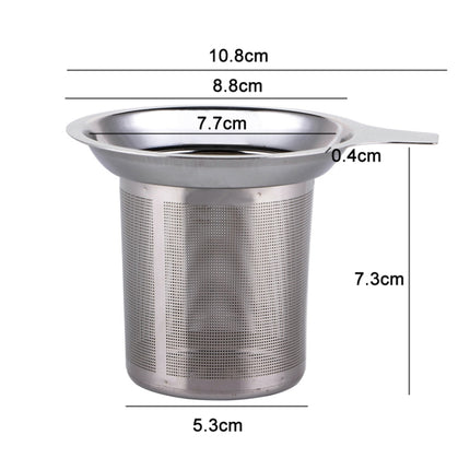 304 Stainless Steel Teapot Flat Bottom High Density Strainer With Handle(Silver)-garmade.com