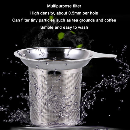 304 Stainless Steel Teapot Flat Bottom High Density Strainer With Handle(Silver)-garmade.com