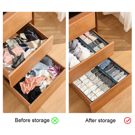 Foldable Drawer Clothes Storage Box, Spec: 7 Grids (Green)-garmade.com