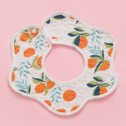 2 PCS Thin Cotton Gauze Waterproof Soft 360 Degree Rotating Baby Bib(Oranges)-garmade.com