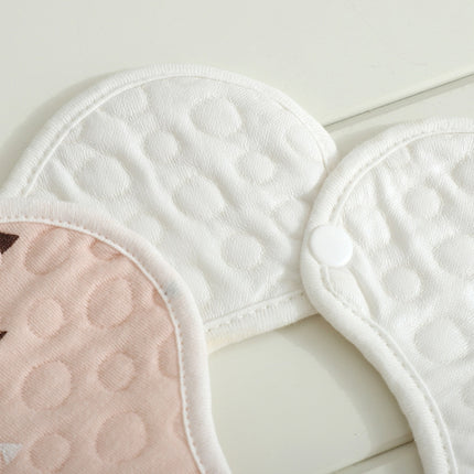 2 PCS Thin Cotton Gauze Waterproof Soft 360 Degree Rotating Baby Bib(Pink)-garmade.com