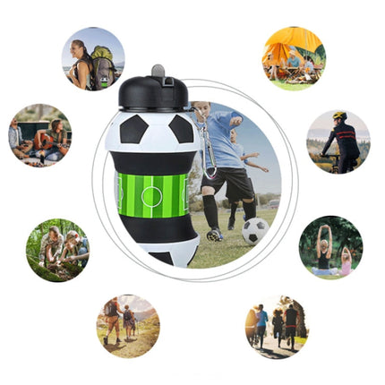 Outdoor Sports Anti-fall Water Bottle Portable Leak-proof Silicone Folding Cup, Shape: Basketball(550ml)-garmade.com