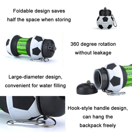 Outdoor Sports Anti-fall Water Bottle Portable Leak-proof Silicone Folding Cup, Shape: Volleyball(550ml)-garmade.com