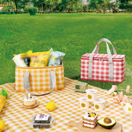 JY2209 Camping Moistureproof Portable Picnic Basket Set, Spec: Red White-garmade.com