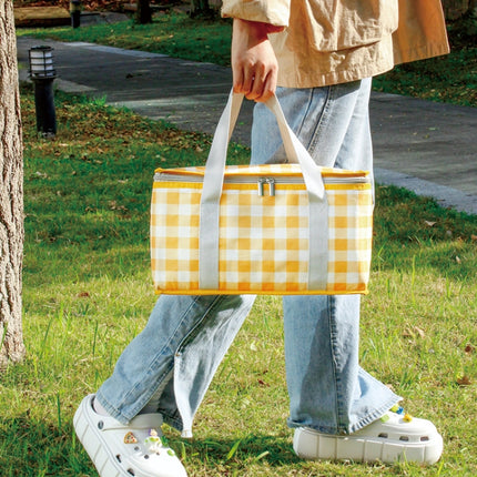 JY2209 Camping Moistureproof Portable Picnic Basket Set, Spec: Yellow White+150x100cm-garmade.com