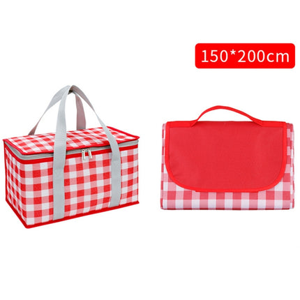 JY2209 Camping Moistureproof Portable Picnic Basket Set, Spec: Red White+150x200cm-garmade.com