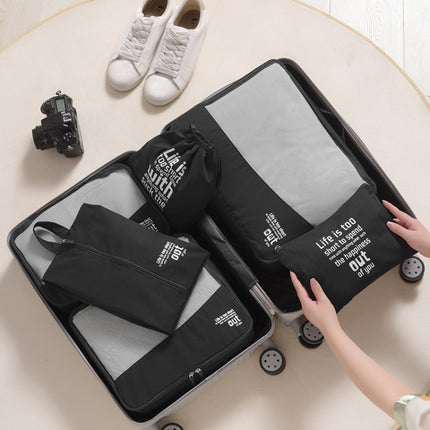 RH2203 6 In 1 Travel Portable Storage Bag Set Without Suitcase(Black)-garmade.com