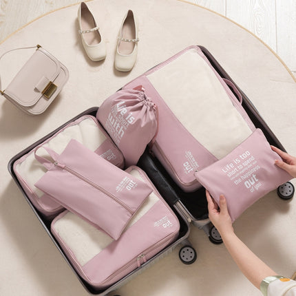 RH2203 6 In 1 Travel Portable Storage Bag Set Without Suitcase(Pink)-garmade.com