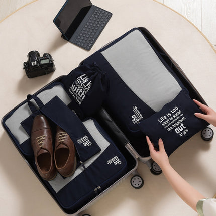 RH2203 6 In 1 Travel Portable Storage Bag Set Without Suitcase(Navy Blue)-garmade.com