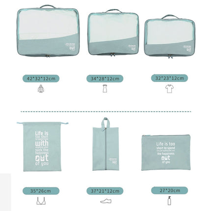 RH2203 6 In 1 Travel Portable Storage Bag Set Without Suitcase(Green)-garmade.com