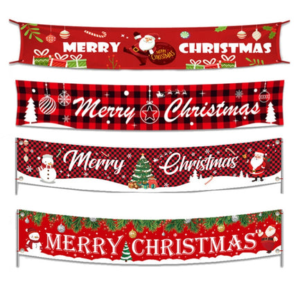 Christmas Ornaments Letters Banner Festive Party Scene Arrangement Props,Size:300 x 50cm(001)-garmade.com