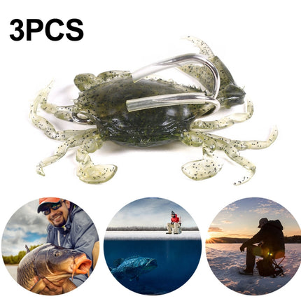 3 PCS HENGJIA SO068 Submerged Crab Hook Anti-hanging Bottom Ice Fishing Bait, Color: 8cm 19g 1-garmade.com