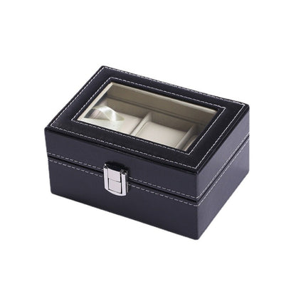 3 Bit PU Leather Watch Storage Box Display Box(Black)-garmade.com