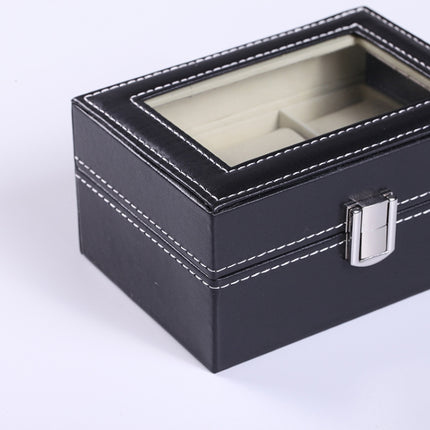 3 Bit PU Leather Watch Storage Box Display Box(Black)-garmade.com