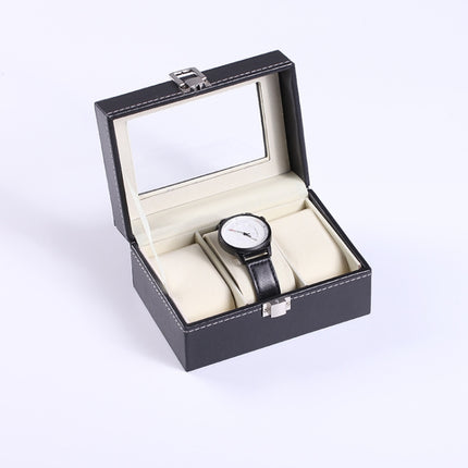 3 Bit PU Leather Watch Storage Box Display Box(Black)-garmade.com
