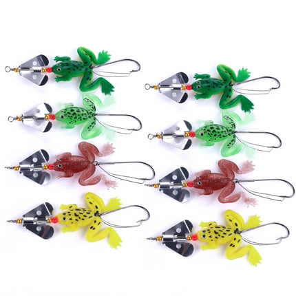 2 Sets HENGJIA SP011 7cm 6g Frog Soft Fish Sequins Freshwater Single Hook Bionic Bait(4 Colors)-garmade.com