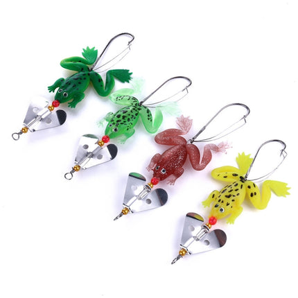 2 Sets HENGJIA SP011 7cm 6g Frog Soft Fish Sequins Freshwater Single Hook Bionic Bait(4 Colors)-garmade.com