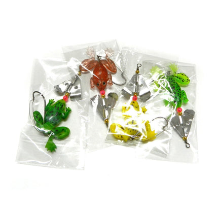 2 Sets HENGJIA SP011 7cm 6g Frog Soft Fish Sequins Freshwater Single Hook Bionic Bait(4 Colors)-garmade.com